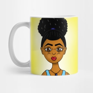 Black cute girl digital art Mug